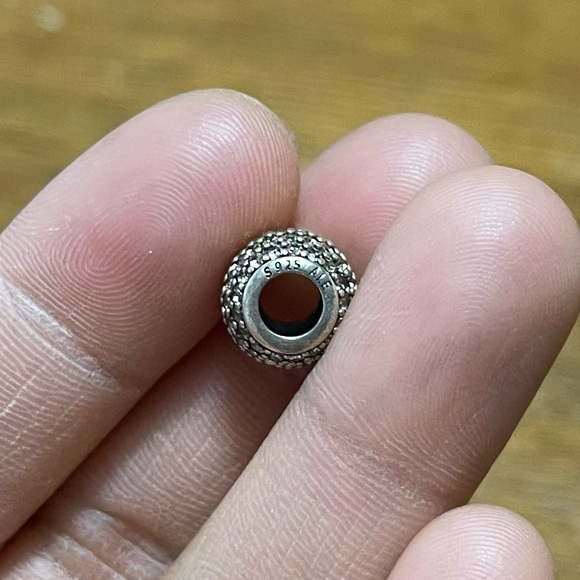 Retired Pandora Golden Pavé Charm Yellow CZ Sterling Bead Charm - Picture 8 of 9